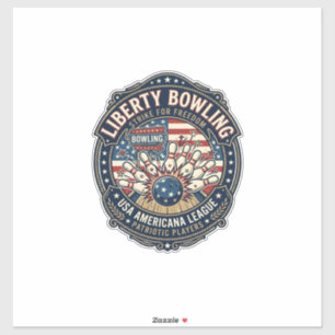 Liberty Bowling Patriotisch Patriotisches Bowling Aufkleber
