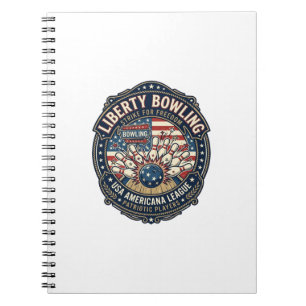 Liberty Bowling Patriotisch Patriotisches Bowling Notizblock