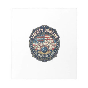 Liberty Bowling Patriotisch Patriotisches Bowling Notizblock