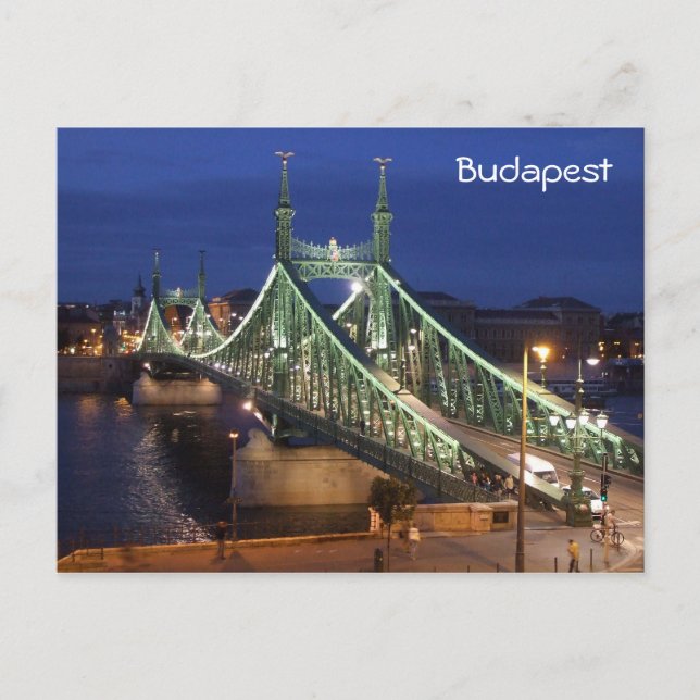 Liberty Bridge by night - Budapest Postkarte (Vorderseite)