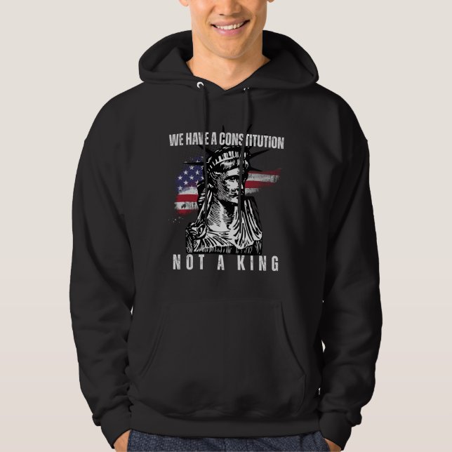 Liberty Bust with Grunge Flag Art Hoodie (Vorderseite)