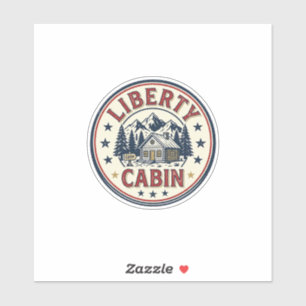 Liberty Cabin Patriotisches Patriotisches Berghütt Aufkleber