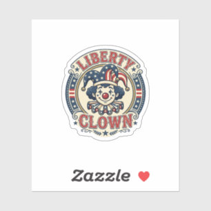 Liberty Clown Patriotischer Patriotischer Clowncor Aufkleber