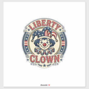 Liberty Clown Patriotischer Patriotischer Clowncor Aufkleber