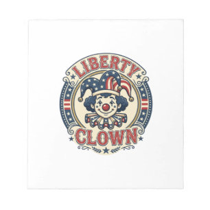 Liberty Clown Patriotischer Patriotischer Clowncor Notizblock