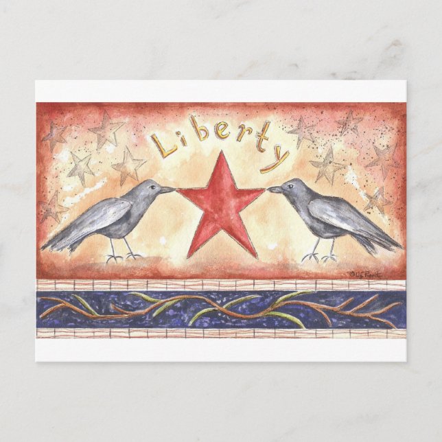 Liberty Crows Postkarte (Vorderseite)