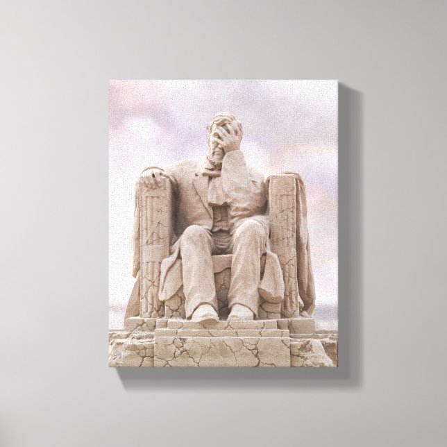 Liberty Crumbling, Facepalming Lincoln Leinwand (Vorderseite)