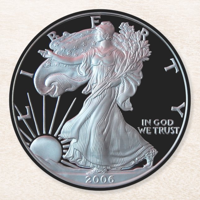 Liberty Dollar 2006 Runder Pappuntersetzer (Vorderseite)
