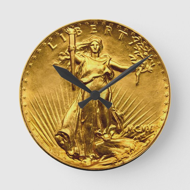 Liberty Dollar Runde Wanduhr (Vorderseite)