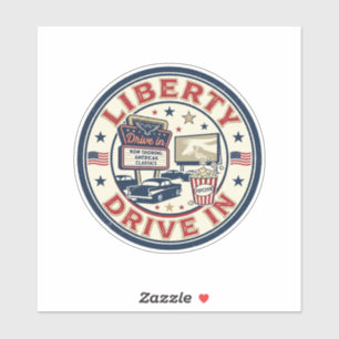 Liberty Drive In Patriotisch Patriotisch Drive In  Aufkleber