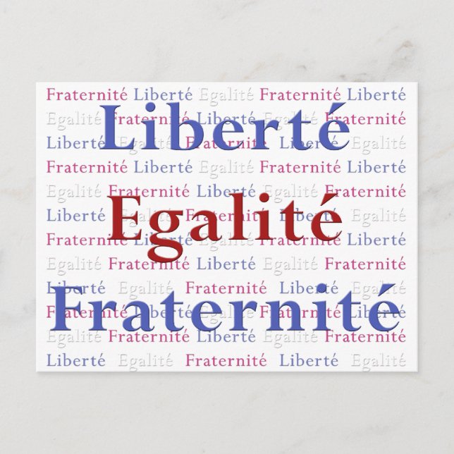 Liberty Equality Fraternity 14 Juillet Postkarten (Vorderseite)