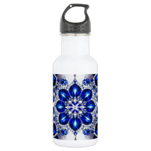 Liberty Flasche weiß blaue Farben Edelstahlflasche