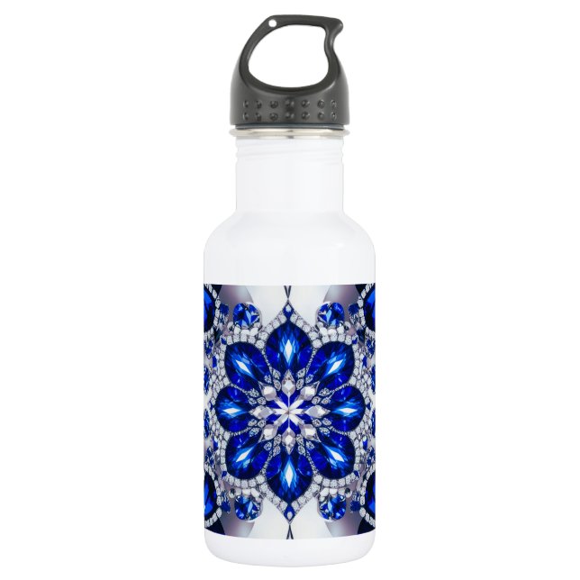 Liberty Flasche weiß blaue Farben Edelstahlflasche (Vorderseite)