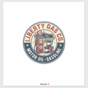 Liberty Gas Co Patriotisches Patriotisches Tankste Aufkleber