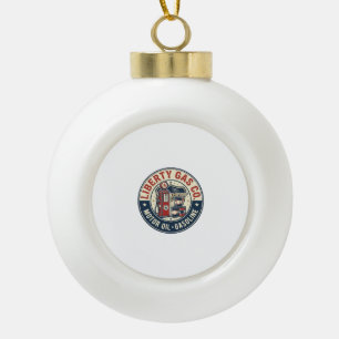 Liberty Gas Co Patriotisches Patriotisches Tankste Keramik Kugel-Ornament