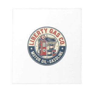 Liberty Gas Co Patriotisches Patriotisches Tankste Notizblock