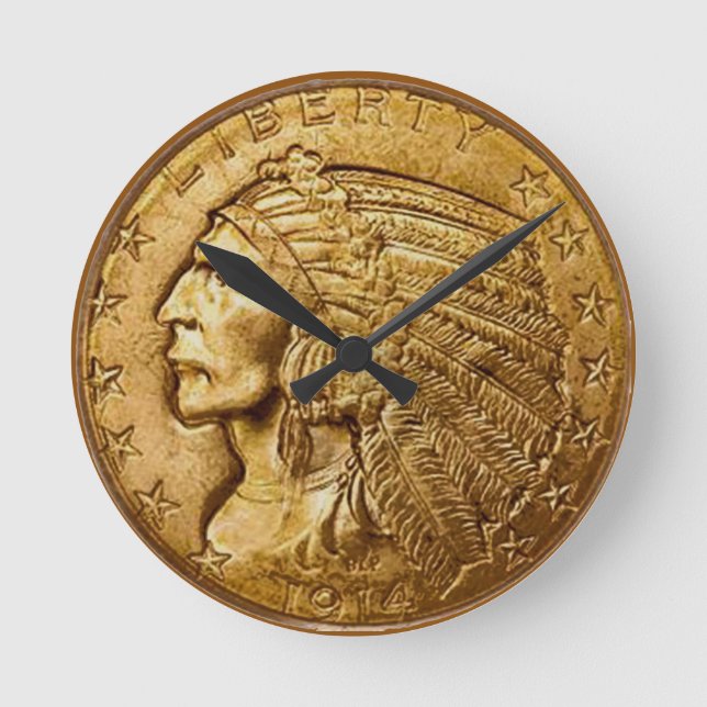Liberty Gold Runde Wanduhr (Vorderseite)
