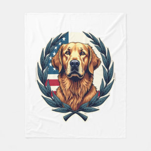 Liberty Golden Retriever Vintage Patriotisches T-S Fleecedecke