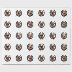 Liberty Golden Retriever Vintage Patriotisches T-S Geschenkpapier