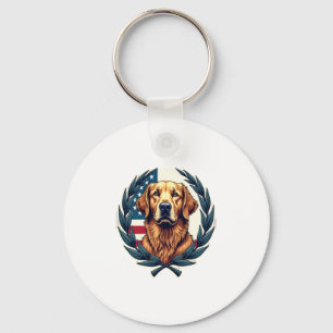 Liberty Golden Retriever Vintage Patriotisches T-S Schlüsselanhänger