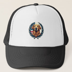 Liberty Golden Retriever Vintage Patriotisches T-S Truckerkappe