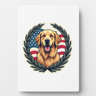 Liberty Golden Retriever Vintage-Patriotismus-Shir Fotoplatte