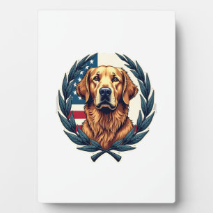 Liberty Golden Retriever Vintage-Patriotismus-Shir Fotoplatte