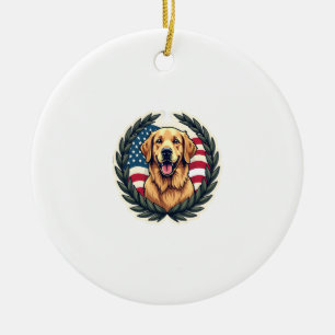 Liberty Golden Retriever Vintage-Patriotismus-Shir Keramik Ornament