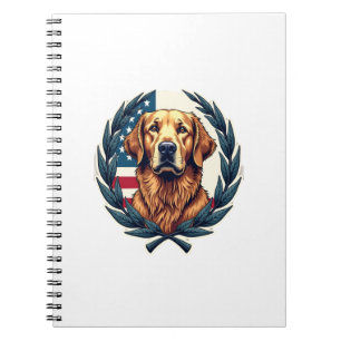 Liberty Golden Retriever Vintage-Patriotismus-Shir Notizblock
