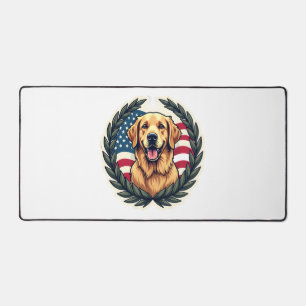 Liberty Golden Retriever Vintage-Patriotismus-Shir Schreibtischunterlage