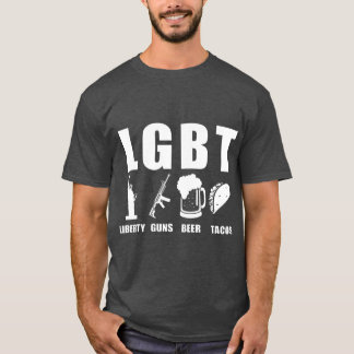 Liberty Guns Beer Tacos LGBT Funny Parody Geschenk T-Shirt