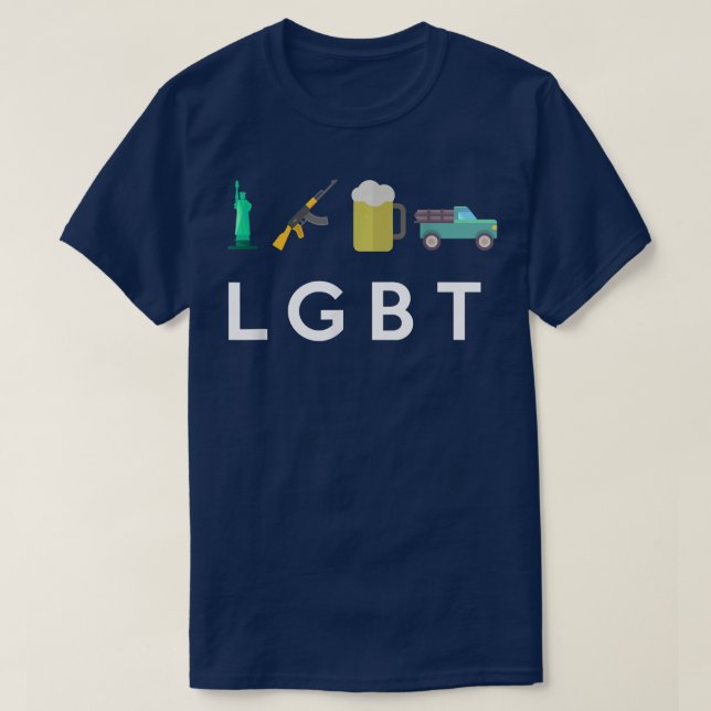 Liberty Guns Beer    TrucksFunny LGBT  T-Shirt (Design vorne)