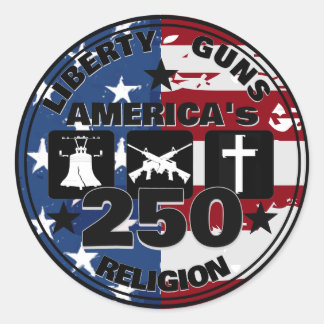 Liberty Guns Religion 250-Runden-Aufkleber Runder Aufkleber
