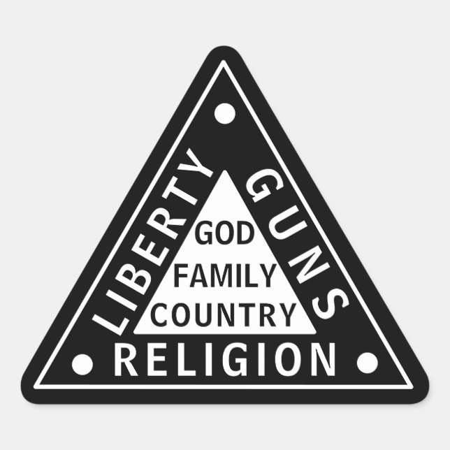 Liberty Guns Religion Dreieck Sticker (Vorderseite)