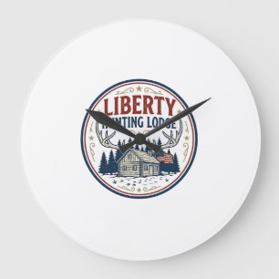 Liberty Jagd Lodge Patriotisch Patriotisch Jagd Große Wanduhr