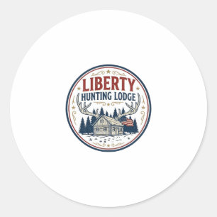 Liberty Jagd Lodge Patriotisch Patriotisch Jagd Runder Aufkleber