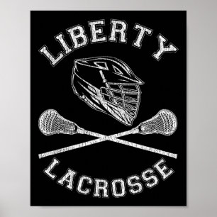 Liberty Lacrosse Vintage Retro Lax im Distressed-L Poster