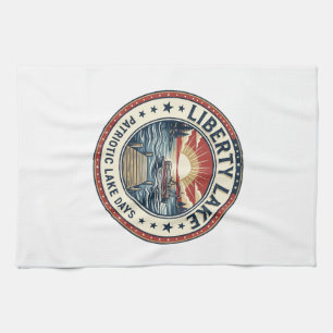 Liberty Lake Patriotischer Patrioter See Leben Vin Geschirrtuch