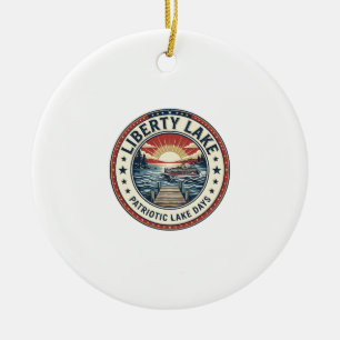 Liberty Lake Patriotischer Patrioter See Leben Vin Keramik Ornament