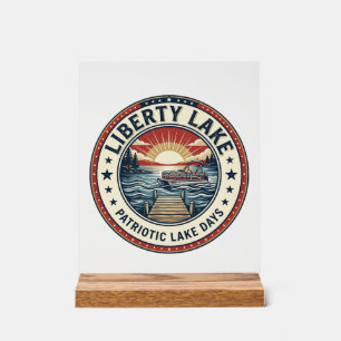 Liberty Lake Patriotischer Patriotischer Lake Life Acrylschild