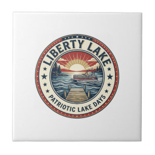 Liberty Lake Patriotischer Patriotischer Lake Life Fliese