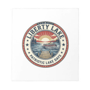 Liberty Lake Patriotischer Patriotischer Lake Life Notizblock