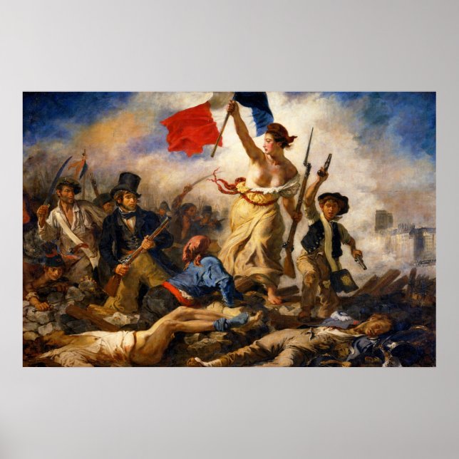 Liberty Leading the People by Eugene Delacroix Poster (Vorne)