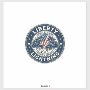 Liberty Lightning Patriotisch Patriotischer Sturm Aufkleber