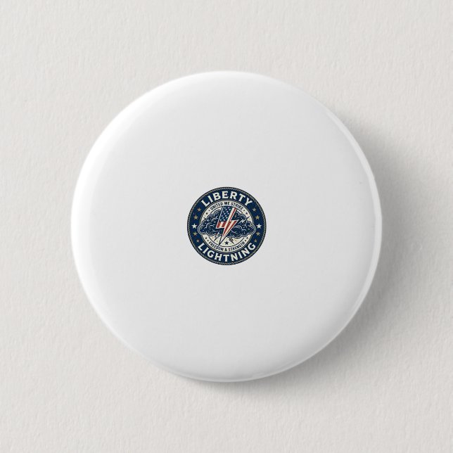 Liberty Lightning Patriotisch Patriotischer Sturm  Button (Vorderseite)