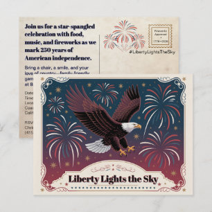 Liberty Lights the Sky • 1776–2026 Andenken Postkarte