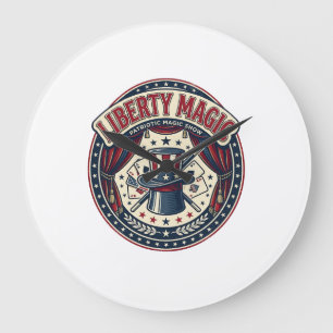 Liberty Magic Patriotisches Patriotisches Magie-Sh Große Wanduhr
