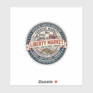 Liberty Market Patriotischer Patriotischer Bauernm Aufkleber
