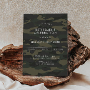 LIBERTY Militäres Party für das Ruhestand dünn grü Einladung