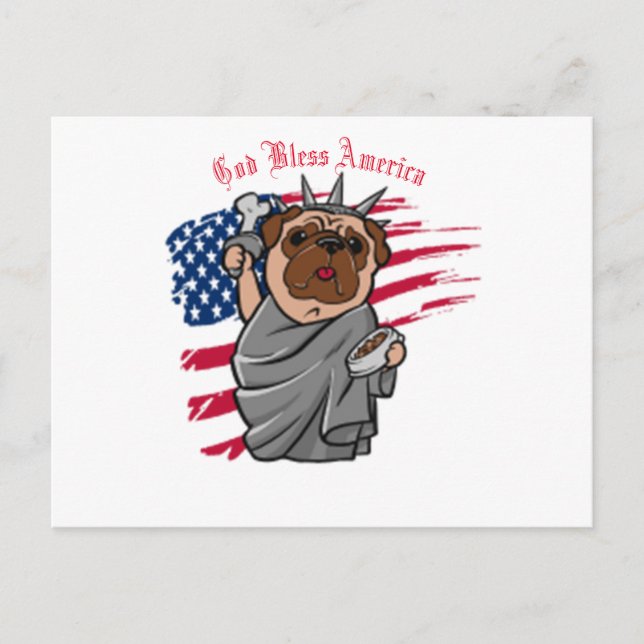 Liberty Mops Postkarte (Vorderseite)